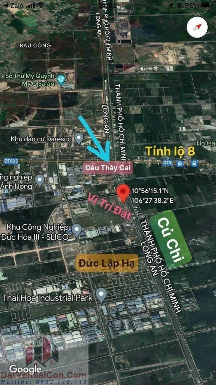 [CHÍNH CHỦ] Bán đất khu công nghiệp Đức Hoà 3, xã Đức Lập, tỉnh Tây Ninh (xã Đức Lập Hạ, tỉnh Long An cũ) view sông Thầy Cai (Kênh Xáng) giáp ranh với Củ Chi, Thành phố Hồ Chí Minh.